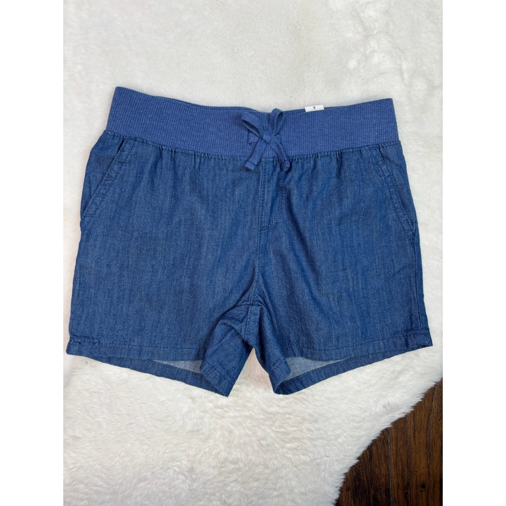 The Children's Place Shorts 8 Blue  Chambray Denim Elastic Waist Girls Kids